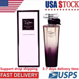 Navio rápido nos eua perfume feminino 75ml tresor meia-noite rosa fragrância de longa duração spray corporal cheiro original parfum para senhora