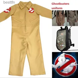 Tema kostym barn halloween kommer film tema ghostbusters enhetliga cosplay kläder jumpsuit väska lämplig vuxen och 3-15 år barnl231007