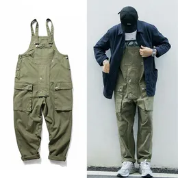 Hip Hop Cargo Overalls Pants Men Work Joggers Male Multi-Pocket Coveralls Casual Oversize BibTrousers345l