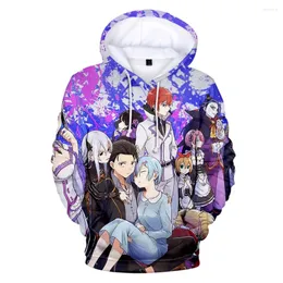 Erkek Hoodies Re: Sıfır Re0'den Farklı Bir Dünyada Yaşam Emilia REM 3D Sonbahar Şaraplı Takım Spor Giyim Kawaii Kadınlar/Erkekler Kapşonlu