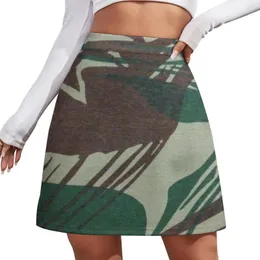 Skirts Vintage Rhodesian Army Brushstroke Camouflage Mini Skirt Clothes Satin
