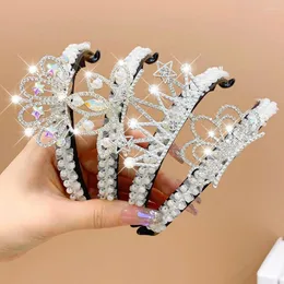 Hair Accessories Pearl Sweet Hollow Out Lovely Kids Headwear Claw High Ponytail Fixed Artifact Children's Crown Bun Clip Crab