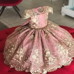 Vestido de noche largo elegante con flores para niña, vestido de bautizo para niña, disfraz de princesa para adolescente, vestido de fiesta de boda 2990