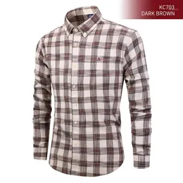 Men's Casual Shirts 2021 Men Shirt Men's High Quality Cotton Plaid Social Alertory Camisate Tommis Sergio K Shirts1198k