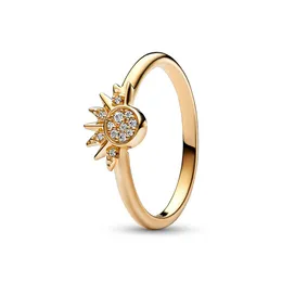 925 Silverkvinnor Fit Pan Dora Ring Celestial Sparkling Sun Ring Authentic Sterling Silver Women Ring