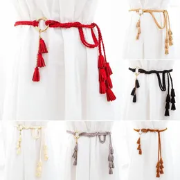 Belts National Style Luxury Design Decorative Jewelry Braided Tassel Bohemian Waistband Tie Strap Woven Waist Rope