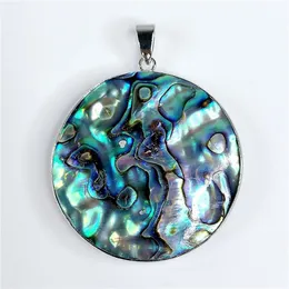 Kreis Runder Anhänger Abalone Natur Blau Grün Paua Muschel Pfau Abalone Ocean Resort Geschenk 5 Stück2487