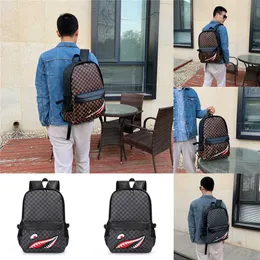 Boca de tubarão mochila masculina moda lazer viagem computador mochila 2023 nova simples mochila estudante universitário 231008