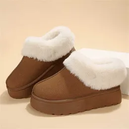 Invierno Nuevas mujeres Suela gruesa Piel de oveja Lana Antideslizante Botas de nieve Moda Mini Cálido Espesado 230922