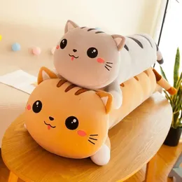 Bonecas de pelúcia gigante longo gato travesseiro brinquedo macio almofada animal de pelúcia para crianças meninas decoração de casa presentes de aniversário 231007