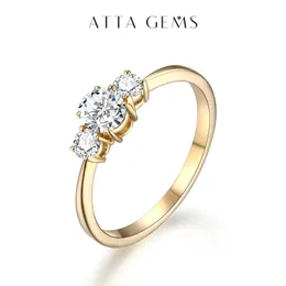 Solitaire Ring Attagems D Färg Oval Cut Solid 10K 14K 18K Gul guld smycken Lyx för förlovningsbröllop Present Her 231007