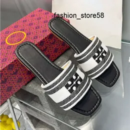 5A Casual Shoes Designer Womens Slippers Double Letter Jacquard Slides Fashion Embroidered Cotton Sandals Classic Sport Slide Summer Beach Slipper Rubber Sole