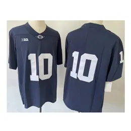 Men College Penn State Jersey White Blue NCAA Nicholas Singleton 10 미공개 착용 대학 성인 크기 스티치 유니폼