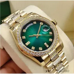 Movimento svizzero Datejust con logo Y Uomo Donna Rolaxes Orologio Lunetta in oro Lusso 36 mm Diamante Orologi meccanici da uomo Bracciale in acciaio inossidabile 18238 2AGY