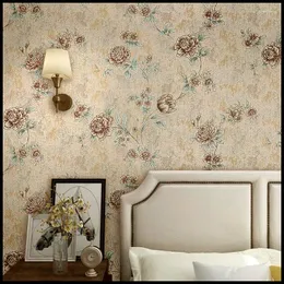 Bakgrundsbilder Girl's Room American Floral Wall Cloth Seamless Whole House High-End Entry Lux Style Bakgrund Cement