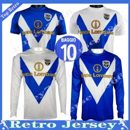 03 04 Retro Brescia Baggio Calcio DI BIAGIO Футбольные майки дома в гостях Caracciolo Pirlo Vintage Football Camiseta Классическая короткая рубашка с длинным рукавом