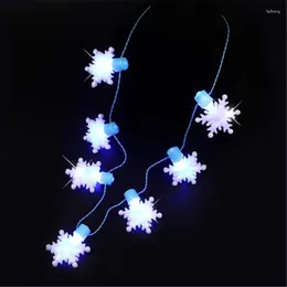 Chains Party Christmas Snow Shaped Necklace Light String For