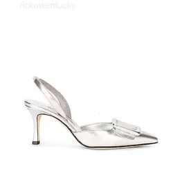 Amina Muaddi Sandal Heel Women Luxury Maysli Suede Pump Sandals Leather Square Backble Slingback Shoes Outdoor Comfort Wedding Dress Pump Sling Back Pumps T5W