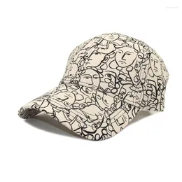 Ball Caps 2023 Cartoon Portrait Baseball Cap Geometry Dad Hat For Women Men Graffiti Hip Hop Hats Outdoor Sun