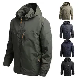 Mens Jackets Men Windbreaker Military Field Outerwear Tactical Waterproof Pilot Coat Hoodie Hunting Army Clothes 231007