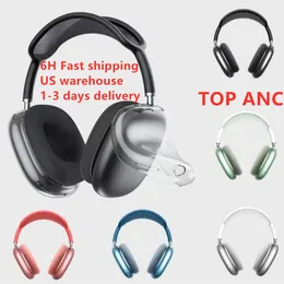 Metall med ANC för max fall hörlurar Tillbehör Transparent TPU Solid Silicone Waterproof Protective Case Airpod Maxs Hörlurar headset Cover Case