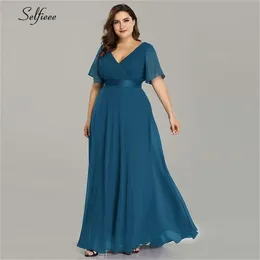 Plus Größe Kleider Für Frauen 4xl 5xl 6xl Neue Strand Lange Sommer Kleid Elegante V-ausschnitt Chiffon Party Kleid Nacht robe Longue Boheme Y22935