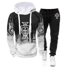 Men's Tracksuits Footballer Portugal 2023 Printed High Street Gradient Color Hoodies Casual Jackets Sport Hip Hop Coats Trousers Suits