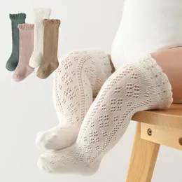 Kinder Socken Frühling Sommer Baby Hohl Mädchen Junge Bein Wärmer Knie Hohe Lange Sox Infant Baumwolle Schlauch Kinder Prinzessin Sokken 231007