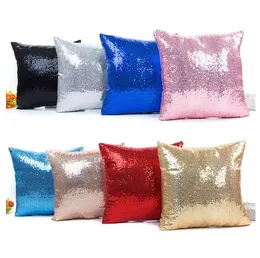 10 renk parıltılı payet yastık kılıfı 15.7*15.7 inç düz renkli yastık örtüsü ev araba dekor bel yastık kapağı yastık kılıfı