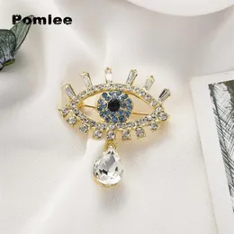 Pomlee Eye Shape Crystal Brooch Neo-gothic Women Accessories Korean Fashion Alloy Blouse Medicale Femme Broches Para Ropa257Q