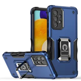 Militära kickstand -telefonfall för Samsung A02 A21S A73 A53 A33 A13 A03S A32 A22 A02S S23 S22 Plus Ultra Shockproof Metal Plate Magnetic Holder Camera Protect Cover Cover Cover Cover