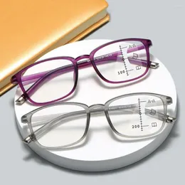 Solglasögon långt och nära dubbelanvändning TR90 Multifokusläsningsglasögon unisex progressiv anti-reflekterande ultralätt presbyopia glasögon