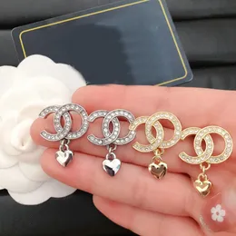 20 Style blandade örhängen designer varumärke bokstäver stud örhänge 18k guldpläterade smycken kvinnor kristall strass hoop örhänge bröllop fest