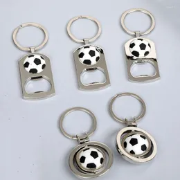 Nyckelringar 10st Metal Bottle Opener Football Keychain Openers Key Chian Keyrings