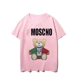 Camisetas para hombre Moscno Primavera Verano Diseñador Camiseta Diseño unisex Impresión de oso Manga corta Tamaño de EE. UU. S-XXL333l