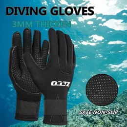 Fem fingrarhandskar 3 mm Neopren dykhandskar Menskvinnor Non-Slip Swimming Glors Black Whett Wetsuit Gloves For Kayak Surfing Snorkling Jakt 231007