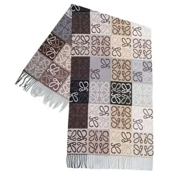 Designer Scarf Lowewe Fashion Luxury Top Quality Japanese and Korean Style New Rowe Butterfly Color Matching Plaid Scarf Warm Imitation Cashmere Men's and Women's