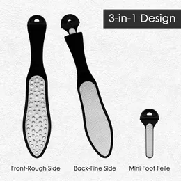 Foot Rasps Dighealth 3 in1 Pedicure File Tools Rasp Stainless Steel Hard Dead Skin Callus Remover Professional Grinding Feet Care 231007