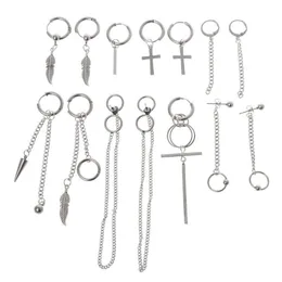 14 PCS Zestaw przybycia modne biżuterię Kolczyki ze stali nierdzewnej Koreańska osobowość mody dla mężczyzn Women Boys Dekoracja imprezowa 210624239T