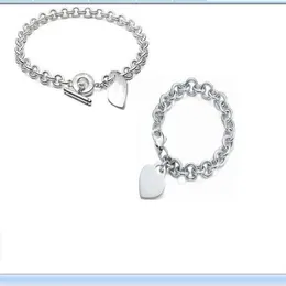 2020 cheap available stainless steel thick chian with heart plate ring bracelet and Pendant Necklaces set with box and da230J
