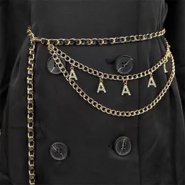 Designer Women Metal Waistchain Brand Three Layer Waist Chains Accessory Letter Pendant Thin Waistband Girdle Paired With Skirt Chain Belt