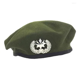 Berets Atmungsaktive Metallabzeichen Stern Mesh Baskenmütze Seemann Tanz Militärhut Leistung Gehen Reisen Marineblaue Kappen für Männer Frauen VL