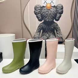 ss24 High-Fashion Rubber Boots Rain Boots Ankle Boot Rubber Walking Waterproof Leisure Thick Soled Short Booties Green Black