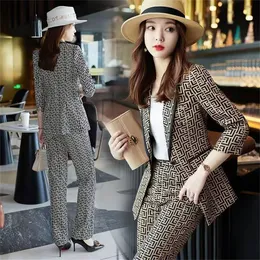 Women suits designer Dress and Pants clothes blazer spring Winter released tops Lady Office Suits Pockets Business Notched Blazer Coats