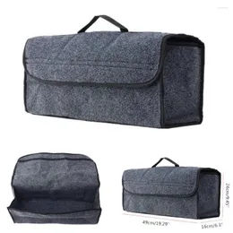 Bilarrangör stor kapacitet Anti Slip Trunk Compartment Boot Storage Organizer Grey Case Utility Tool Bag