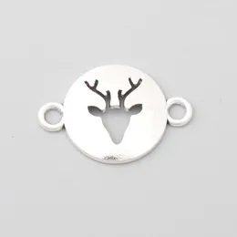 Charms Rainxtar Fashion Alloy Christmas Deer Animal Connector för armband som gör 16 24mm 100st 677