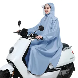 Chuva wear oxford mangas poncho longo onepiece única moda capa de chuva bateria carro elétrico motocicleta capa de chuva 231007