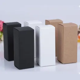 Gift Wrap 100Pcs 10ml/20ml/30ml/50ml/100ml Blank White Black Kraft Paper Box For Dropper Bottle Cosmetics Party Boxes ValveTubes