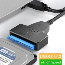 Laptop Adapters Chargers SATA till USB 3 0 2 0 Kabel upp 6 Gbps för 2 5 tum extern HDD SSD -hårddisk 3 22 -stiftadapter SATA III -sladd 231007