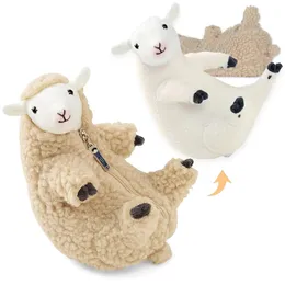 Bambole di peluche Kawaii Pecora Giocattolo Peluche Agnello I vestiti possono essere rimossi Bambola morbida Giocattoli per bambini Compleanno Regalo di Natale per bambini 231007